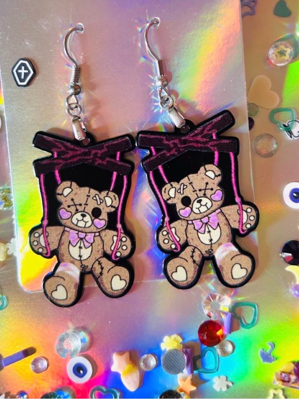 Halloween Puppet Bear Earrings